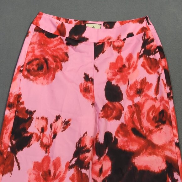 Tuckernuck Pants Women's M Pink Floral Cerise Blossom Erin Wide Leg Side Zip NWT - Picture 5 of 13